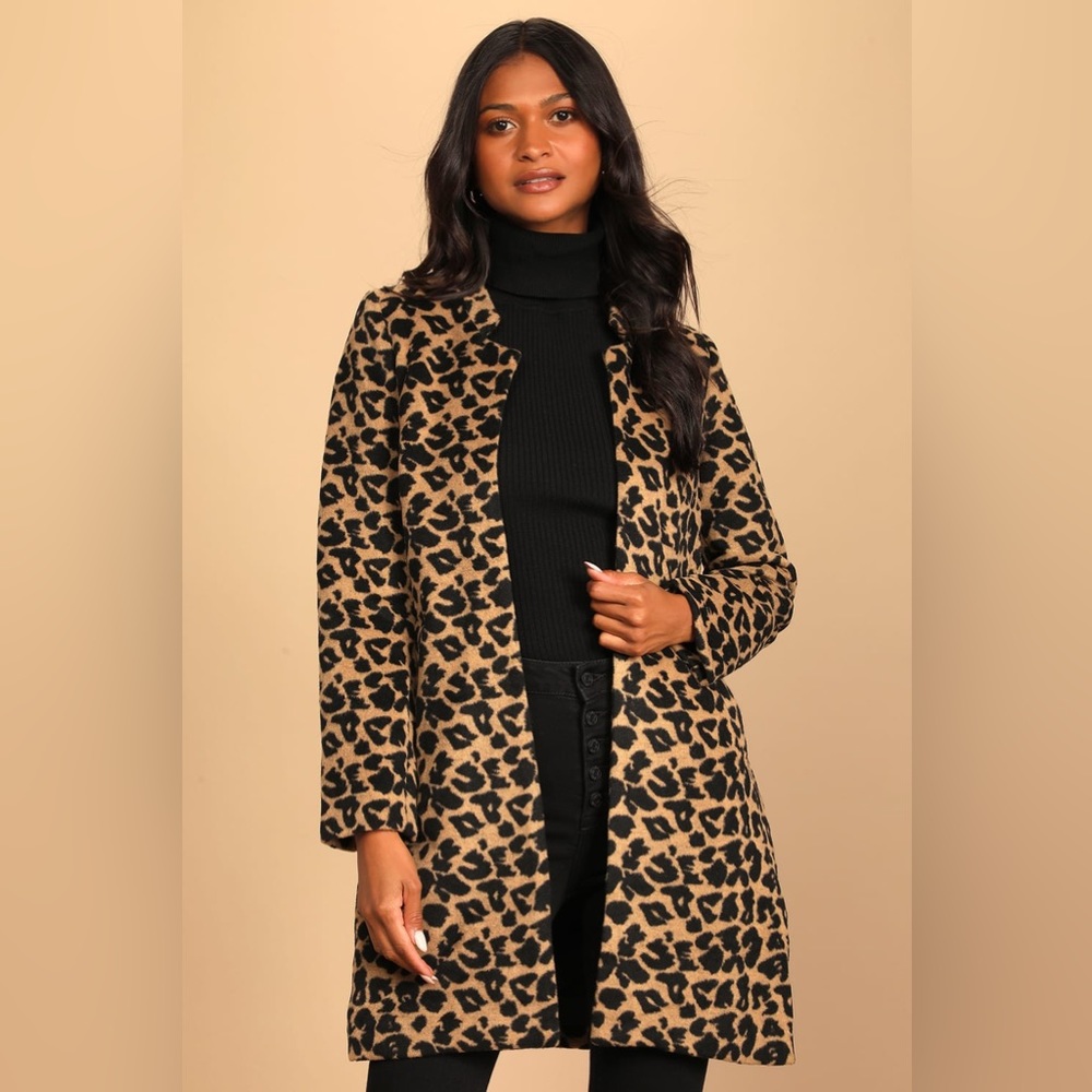 Feline Fantastic Tan Leopard Print Coat